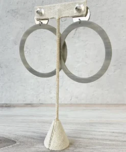 Escape From Paris Escape From Paris Large Resin Circle Post Earrings, Silver/Grey 9 Escape From Paris Escape From Paris Large Resin Circle Post Earrings, Silver/Grey