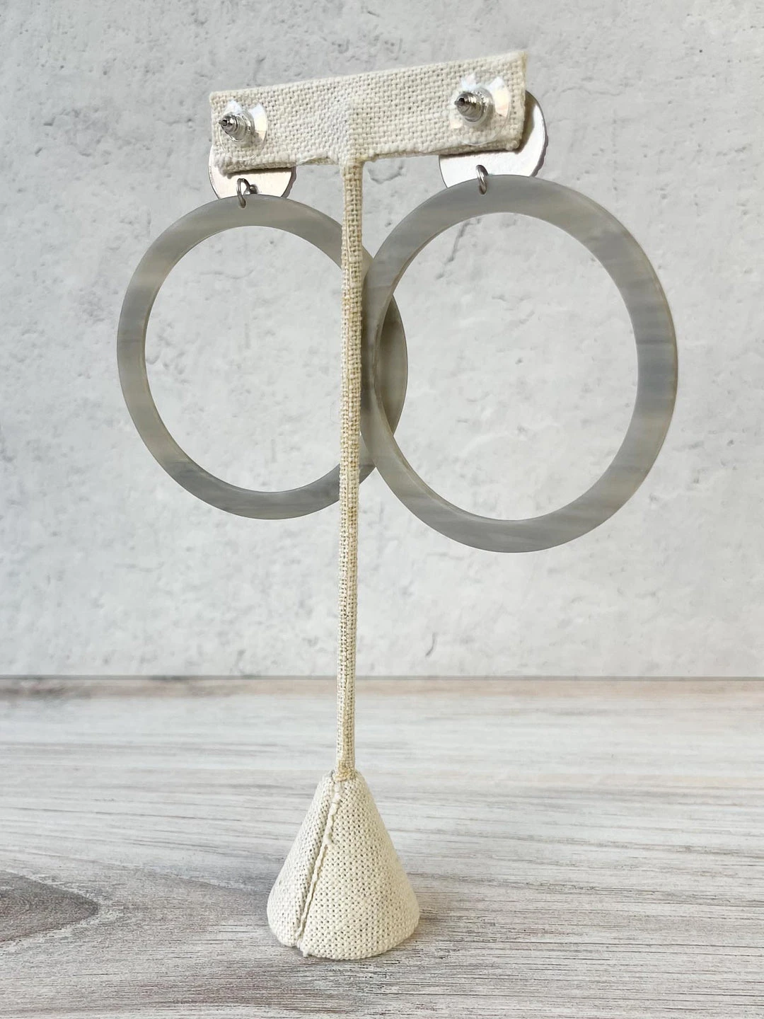 Escape From Paris Escape From Paris Large Resin Circle Post Earrings, Silver/Grey 6 Escape From Paris Escape From Paris Large Resin Circle Post Earrings, Silver/Grey