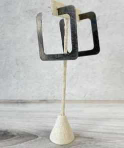 Escape From Paris Large Square Hoop Earrings, Brushed Hematite Escape From Paris