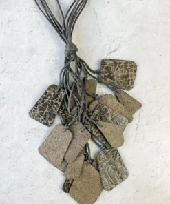 Escape From Paris Geometric Cluster Drop Necklace, Grey Escape From Paris