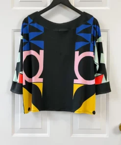 Eva Varro 3/4 Sleeve Square Top No Band, Hayes Eva Varro