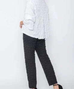 IC Collection IC Collection Check Pucker Tapered Pant, Black