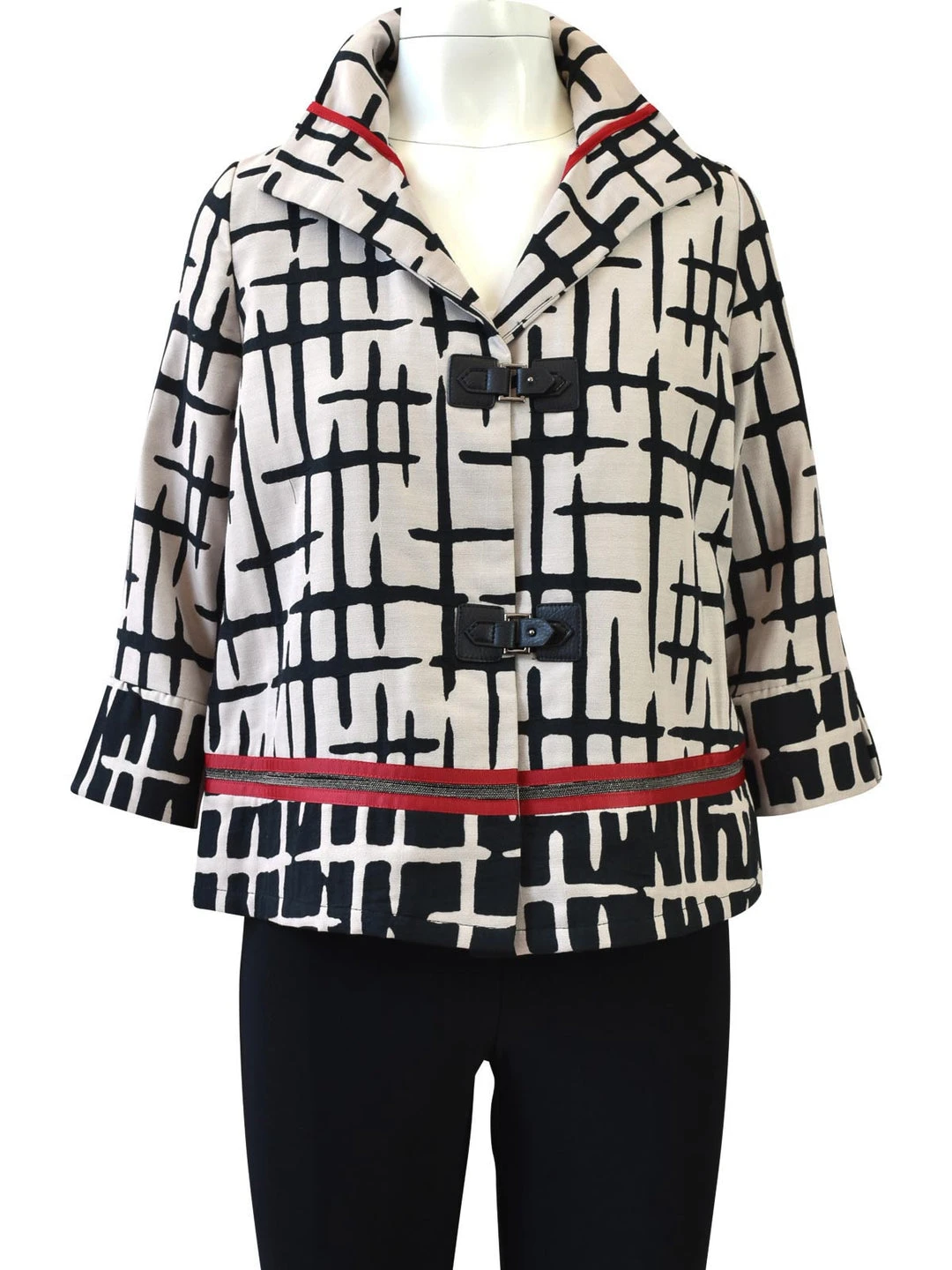 IC Collection Crosshatch Pattern Jacket, Taupe