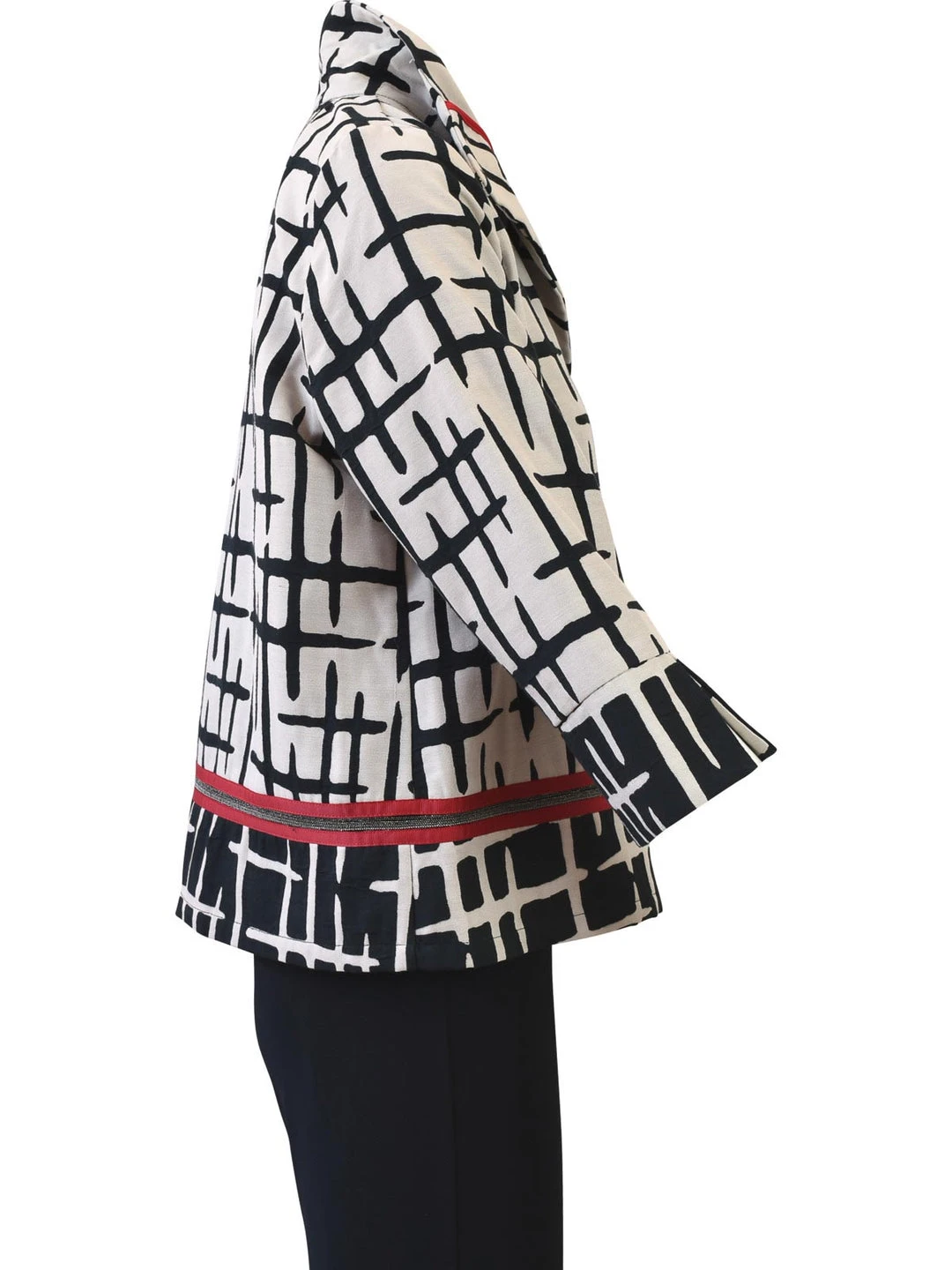 IC Collection Crosshatch Pattern Jacket, Taupe