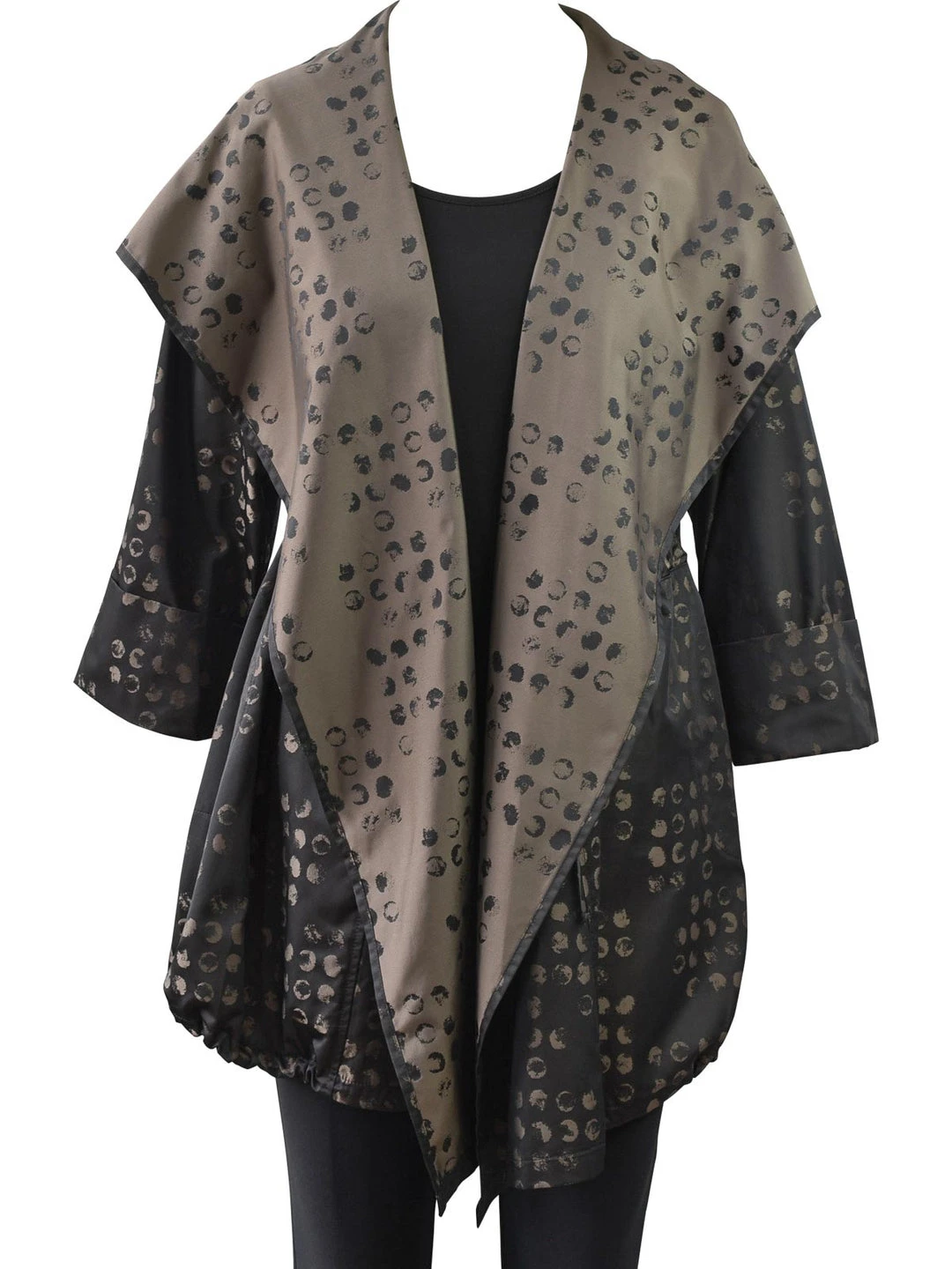 IC Collection Distress Dot Hoodie Cover Up, Taupe IC Collection 3 IC Collection Distress Dot Hoodie Cover Up, Taupe IC Collection