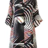 IC Collection Multicolor Print Bell Sleeve Jacket, Black IC Collection