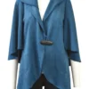 IC Collection IC Collection Sueded Kimono Sleeve Jacket, Teal
