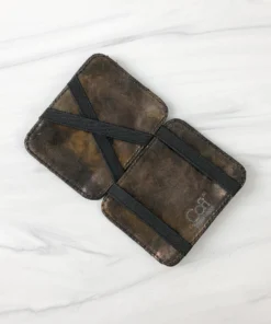 CoFi Leathers Magic Wallet, Black Gold Metallic