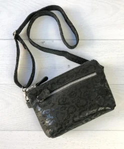 CoFi Leathers Kaitlin Convertible Hipbag, Black Anaconda CoFi Leathers