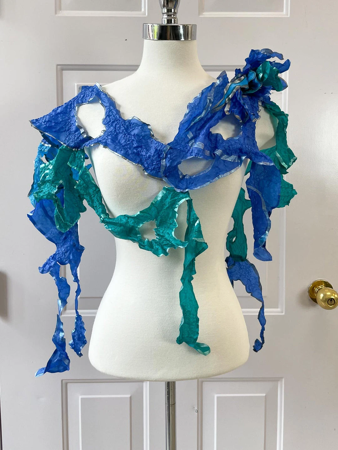 Imma Costa Medusa Crush Scarf Necklace, Blue/Green Imma Costa 3 Imma Costa Medusa Crush Scarf Necklace, Blue/Green Imma Costa