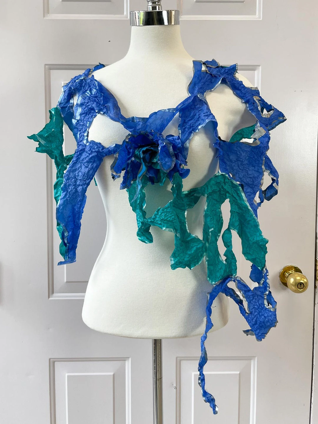 Imma Costa Medusa Crush Scarf Necklace, Blue/Green Imma Costa 6 Imma Costa Medusa Crush Scarf Necklace, Blue/Green Imma Costa