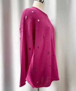 Iridium Holly Sweater, Fuchsia Iridium