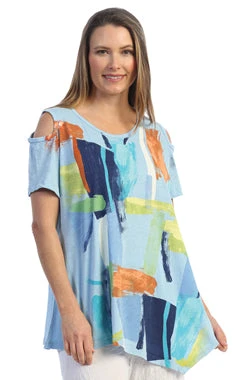 Jess & Jane Palette Mineral Wash Cold Shoulder Asymmetric Tunic, Ice Blue Jess & Jane 7 Jess & Jane Palette Mineral Wash Cold Shoulder Asymmetric Tunic, Ice Blue Jess & Jane