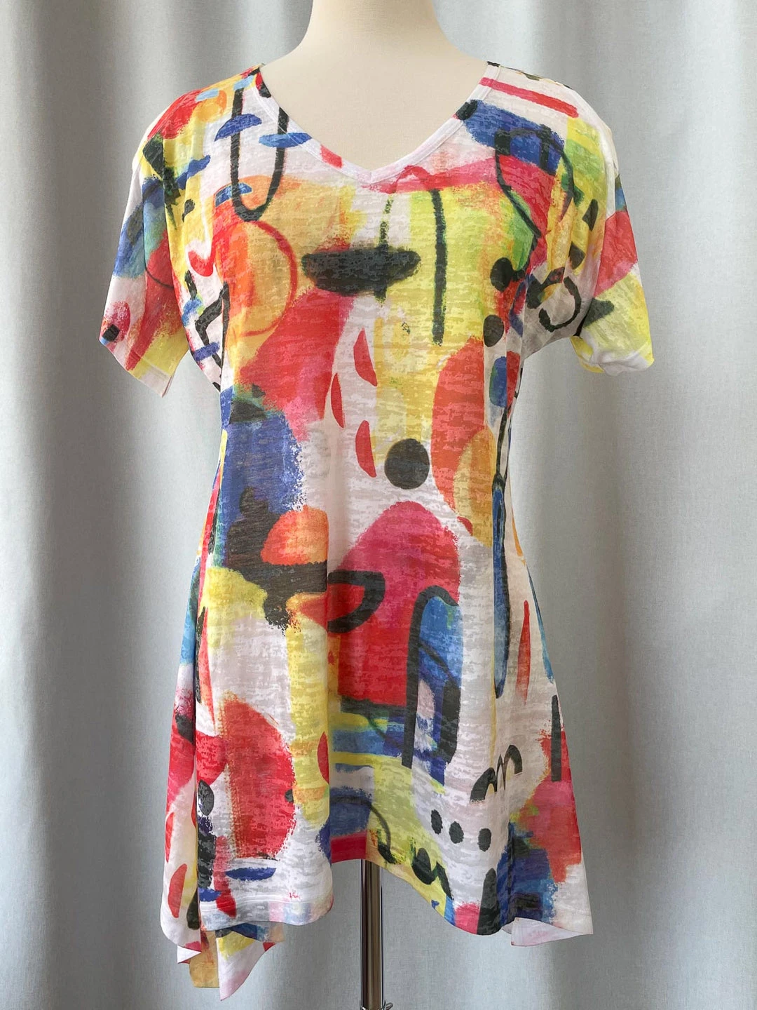 Jess & Jane Rio Burnout Cold Shoulder Tunic, Multi 8 Jess & Jane Rio Burnout Cold Shoulder Tunic, Multi