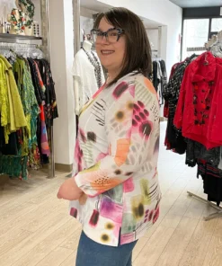 Jess & Jane Verona Bulgari Patch Pocket Top, Multi Jess & Jane