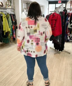 Jess & Jane Verona Bulgari Patch Pocket Top, Multi Jess & Jane