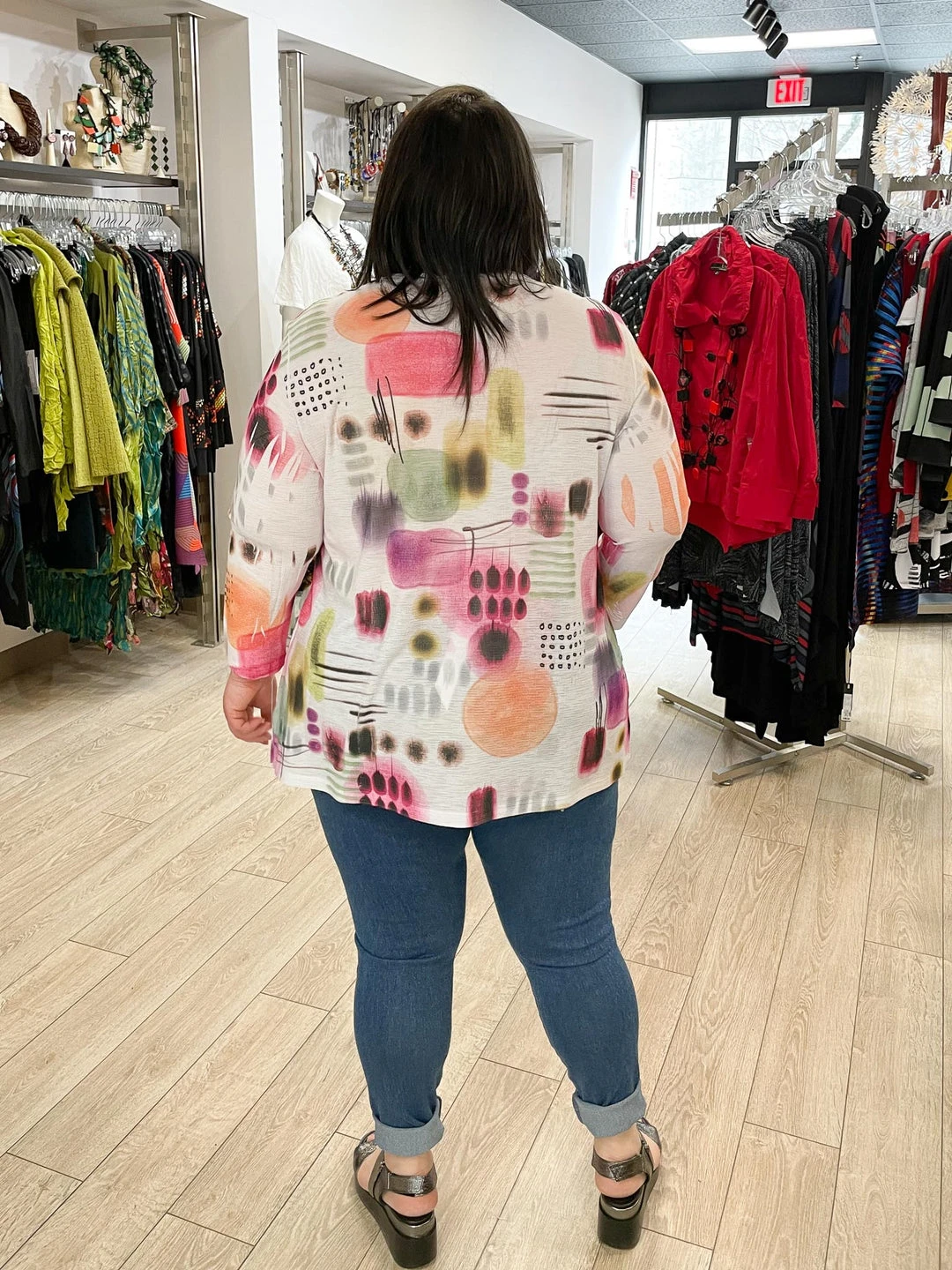 Jess & Jane Verona Bulgari Patch Pocket Top, Multi Jess & Jane