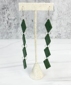 Jianhui London Jianhui London 4 Square Drop Earrings, Racing Green