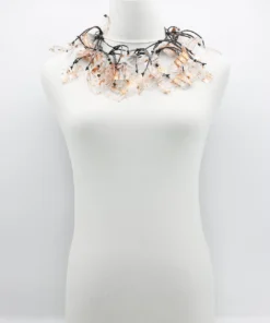 Jianhui London Aqua Water Lily Necklace, Hand Gilded Rose Jianhui London