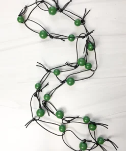 Jianhui London Round Beads & Leatherette Chain Necklace, Spring Green Jianhui London