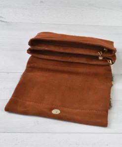 Jijou Capri Damier Mix Woven Suede Crossbody Bag, Large Cheetah Jijou Capri