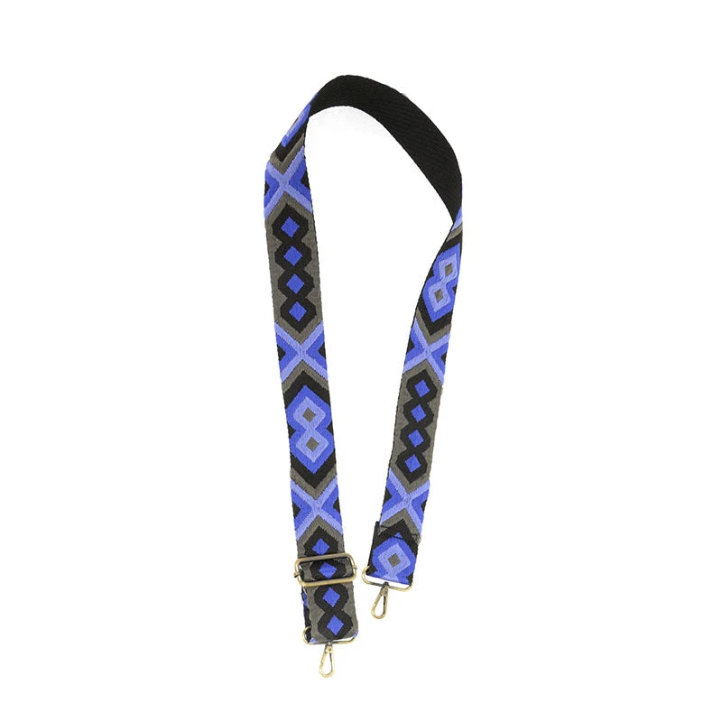 Joy Susan 2" Guitar Strap, Royal/Black Geo Embroidered Joy Susan 3 Joy Susan 2" Guitar Strap, Royal/Black Geo Embroidered Joy Susan