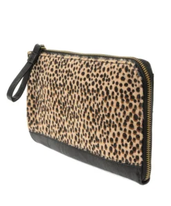 Joy Susan Convertible Wristlet & Wallet, Black Faux Lynx