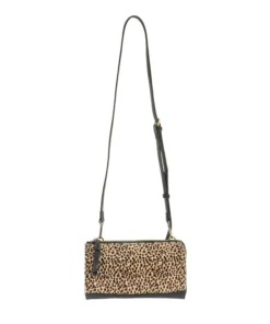 Joy Susan Convertible Wristlet & Wallet, Black Faux Lynx