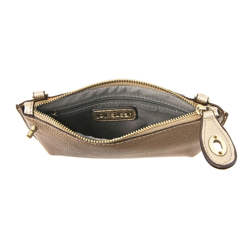 Joy Susan Mini Crossbody Wristlet Clutch, Metallic Light Bronze Joy Susan 6 Joy Susan Mini Crossbody Wristlet Clutch, Metallic Light Bronze Joy Susan