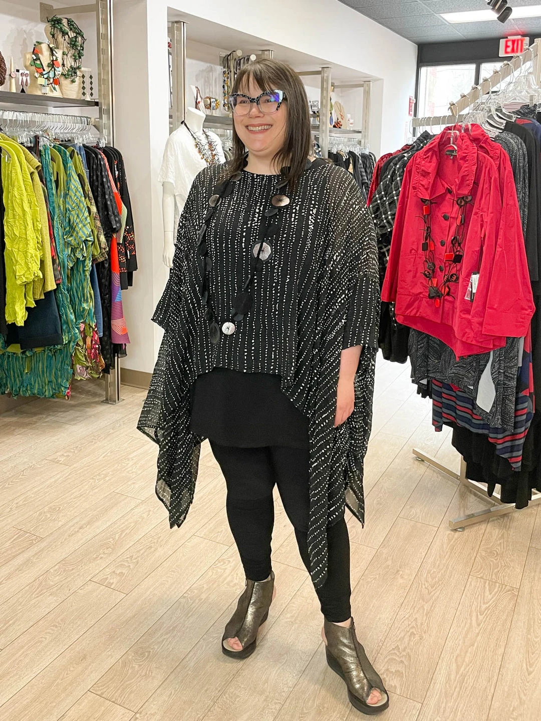 Kedem Sasson Sheer Crush Side Drape Topper, Stripes/Dots Kedem Sasson