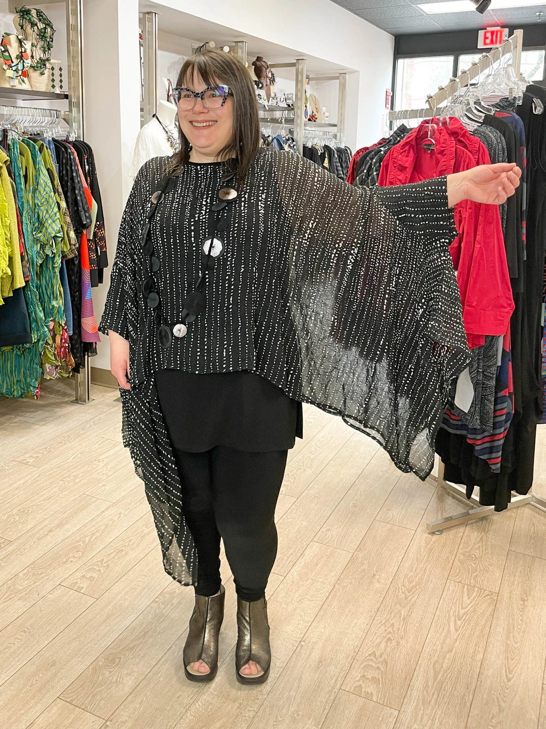 Kedem Sasson Sheer Crush Side Drape Topper, Stripes/Dots Kedem Sasson