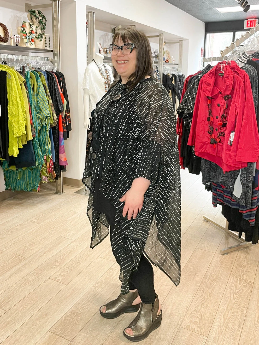 Kedem Sasson Sheer Crush Side Drape Topper, Stripes/Dots Kedem Sasson