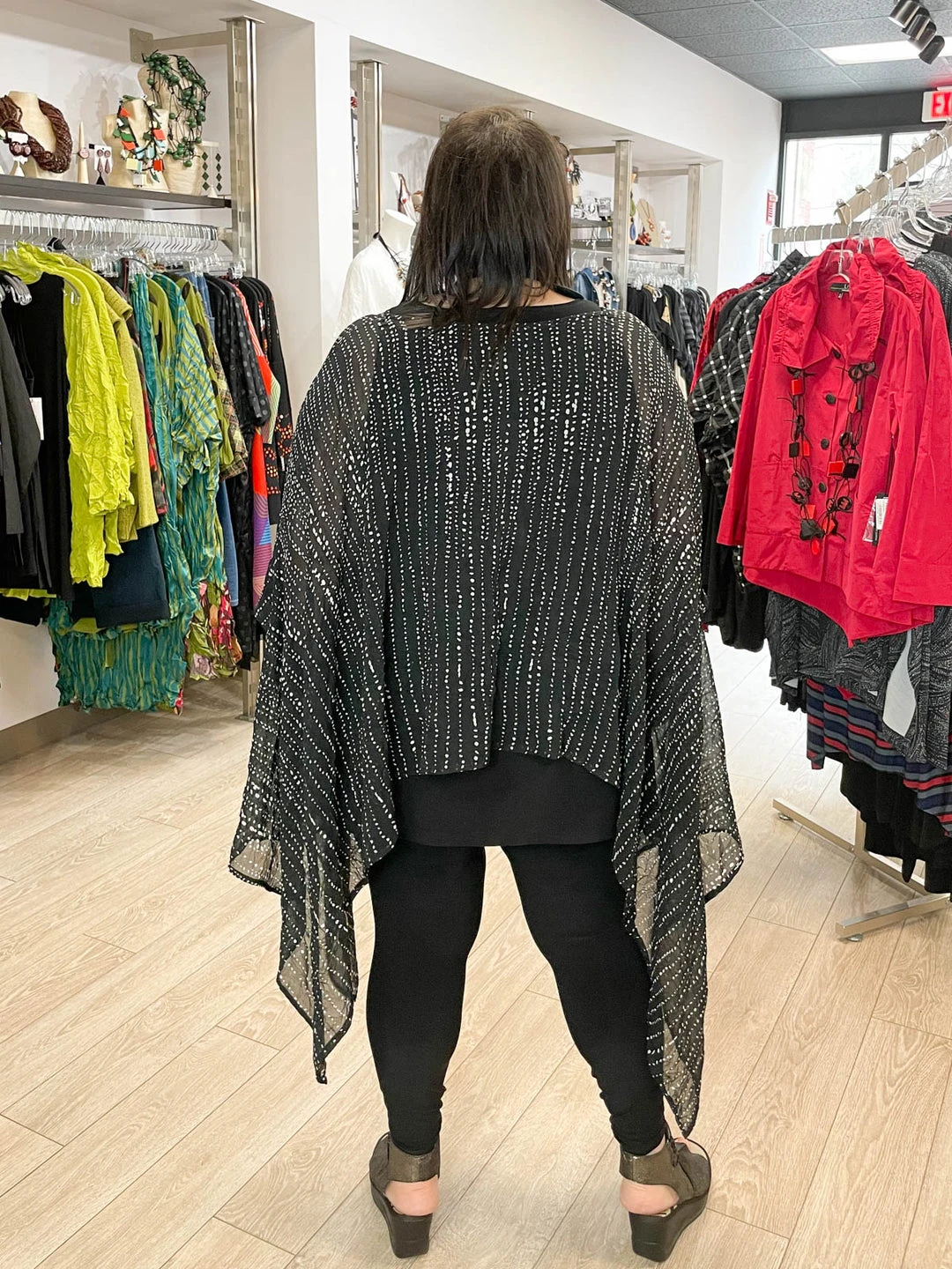 Kedem Sasson Sheer Crush Side Drape Topper, Stripes/Dots Kedem Sasson