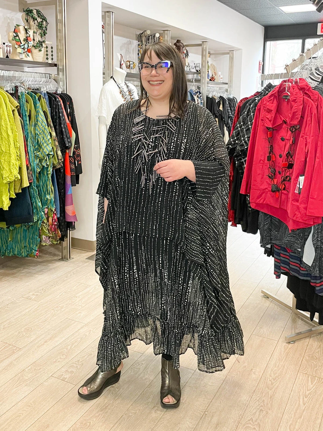 Kedem Sasson Sheer Crush Side Drape Topper, Stripes/Dots Kedem Sasson