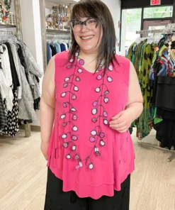 Kozan Marianna Tunic, Magenta Cut-Out Kozan