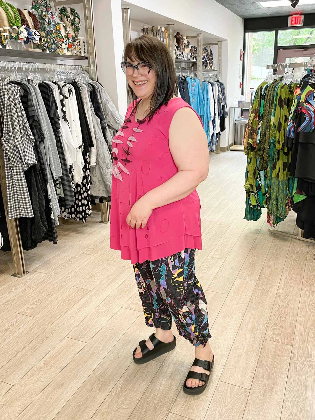 Kozan Marianna Tunic, Magenta Cut-Out Kozan