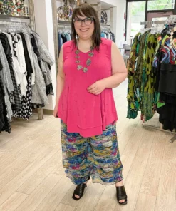 Kozan Marianna Tunic, Magenta Cut-Out Kozan