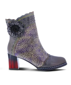 L'Artiste L'Artiste Striolle Flower Motif Boot In Grey Multi 13 L'Artiste L'Artiste Striolle Flower Motif Boot In Grey Multi