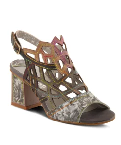 L'Artiste Sanstar Laser Cut Sandals In Grey Multi
