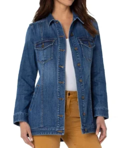 Liverpool Los Angeles Liverpool Los Angeles High Low Denim Shirt Jacket, Devonport 8 Liverpool Los Angeles Liverpool Los Angeles High Low Denim Shirt Jacket, Devonport