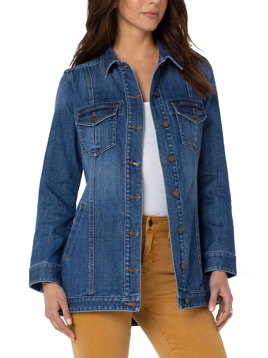 Liverpool Los Angeles Liverpool Los Angeles High Low Denim Shirt Jacket, Devonport 5 Liverpool Los Angeles Liverpool Los Angeles High Low Denim Shirt Jacket, Devonport