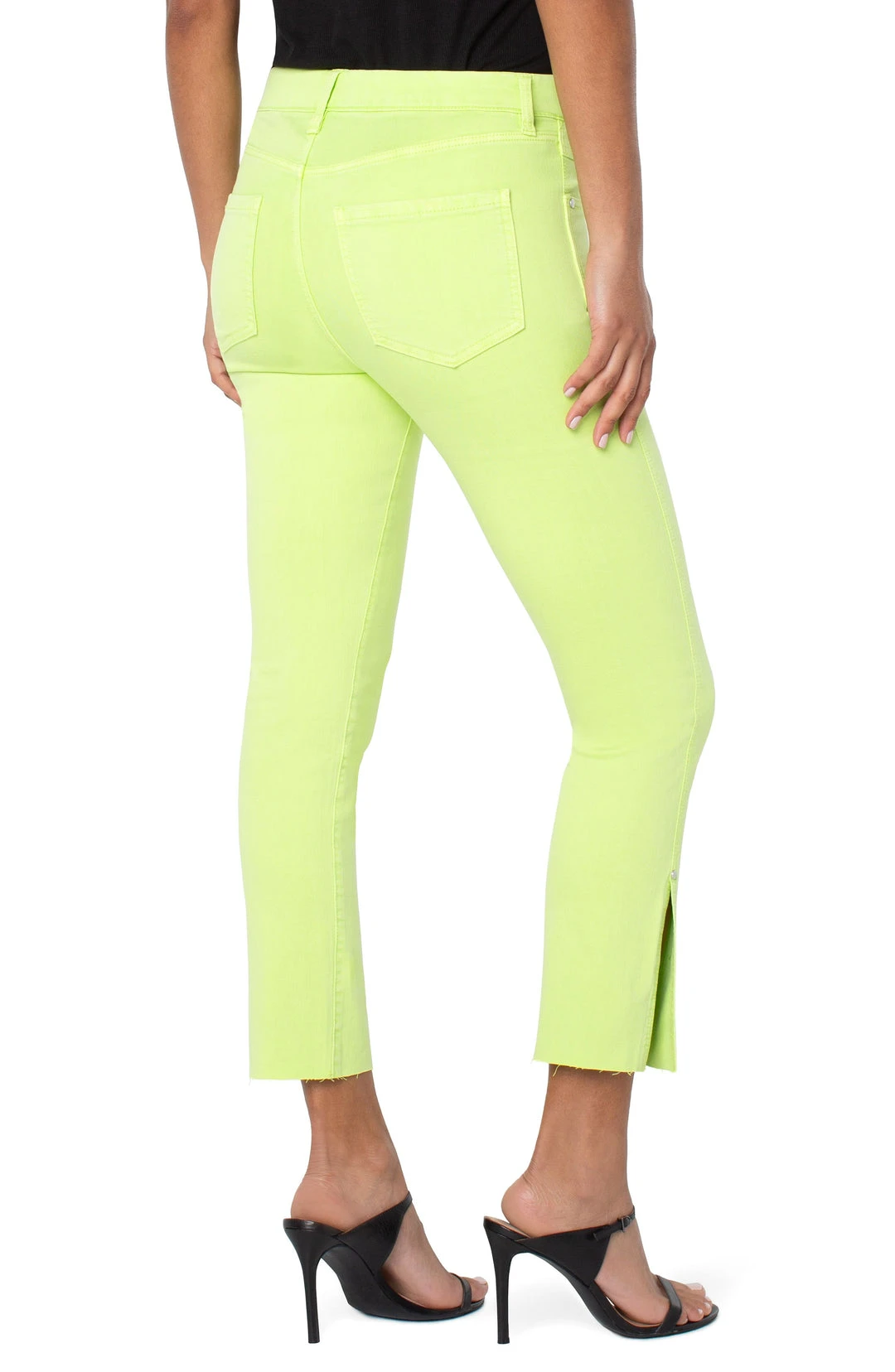 Liverpool Los Angeles Liverpool Los Angeles Gia Glider Crop Cut Hem, Limelight