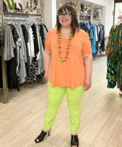 Liverpool Los Angeles Liverpool Los Angeles Gia Glider Crop Cut Hem, Limelight