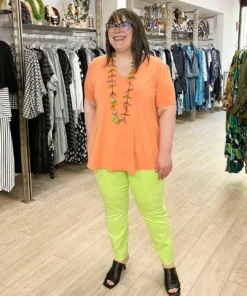 Liverpool Los Angeles Liverpool Los Angeles Gia Glider Crop Cut Hem, Limelight