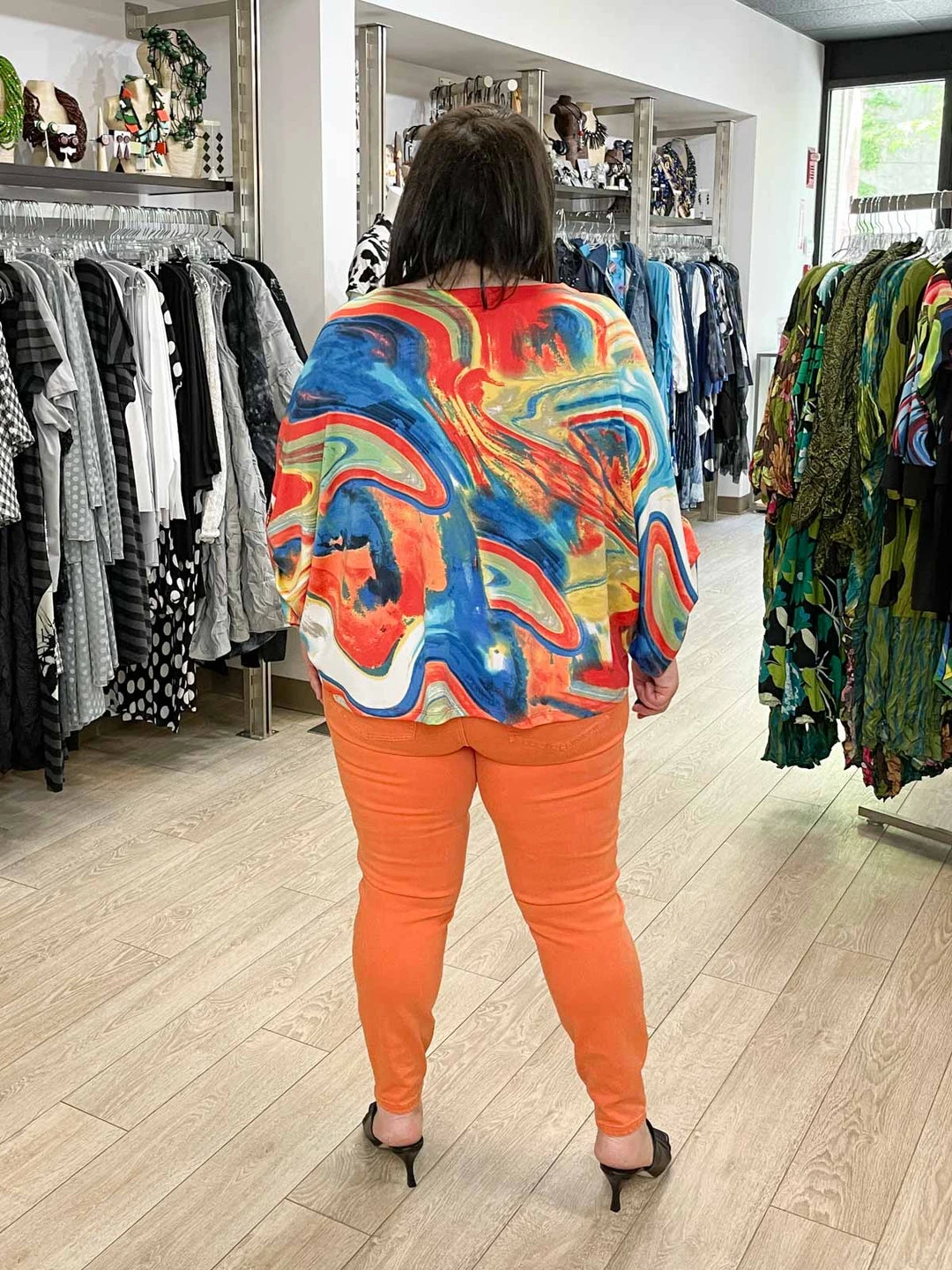 Liverpool Los Angeles Liverpool Los Angeles Gia Glider Crop Skinny, Orange Twist