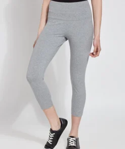 Lysse Lysse Flattering Cotton Crop Legging, Grey Melange