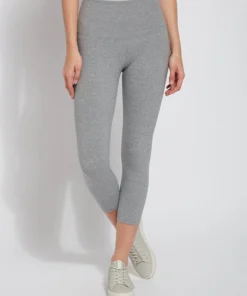 Lysse Lysse Flattering Cotton Crop Legging, Grey Melange