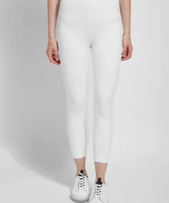 Lysse Flattering Cotton Crop Legging, White Lysse
