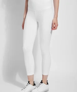 Lysse Flattering Cotton Crop Legging, White Lysse