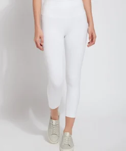 Lysse Flattering Cotton Crop Legging, White Lysse